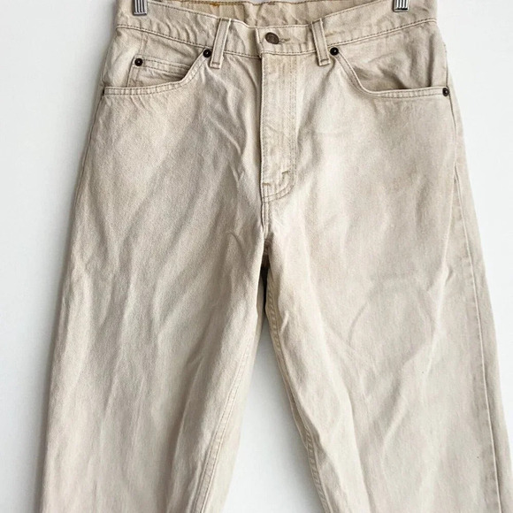 Vintage Light Beige Khaki High Rise Tapered Leg Jeans 31 - Picture 3 of 8